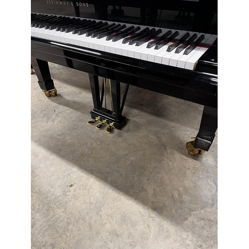 115 - Steinway (c2000)A 9ft Model D grand piano in a bright ebonised case with a satin ebonised lid, on sq... 