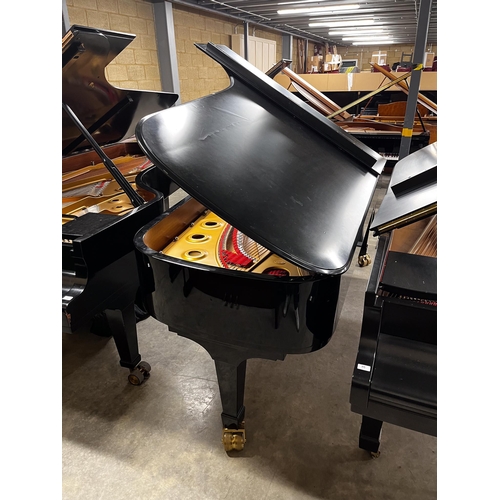 115 - Steinway (c2000)A 9ft Model D grand piano in a bright ebonised case with a satin ebonised lid, on sq... 