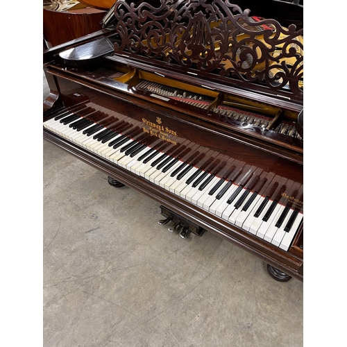 120 - Steinway (c1892)A 6ft 2in Model A grand piano in a rosewood case on turned and reeded 'elephant' leg... 