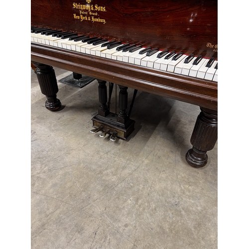 120 - Steinway (c1892)A 6ft 2in Model A grand piano in a rosewood case on turned and reeded 'elephant' leg... 