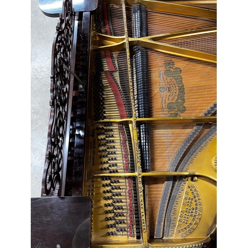 120 - Steinway (c1892)A 6ft 2in Model A grand piano in a rosewood case on turned and reeded 'elephant' leg... 