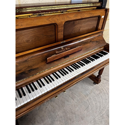 13 - Steinway (c1901)An upright piano in a rosewood case. IRN: JGTFUG2D