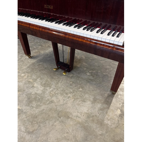 17 - Petrof (c1990)A 5ft 1in Model V grand piano in a bright mahogany case on square tapered legs.