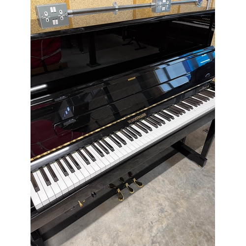 2 - Hoffmann (c2020)A Model T122 upright piano in a traditional bright ebonised case and fitted with a s... 