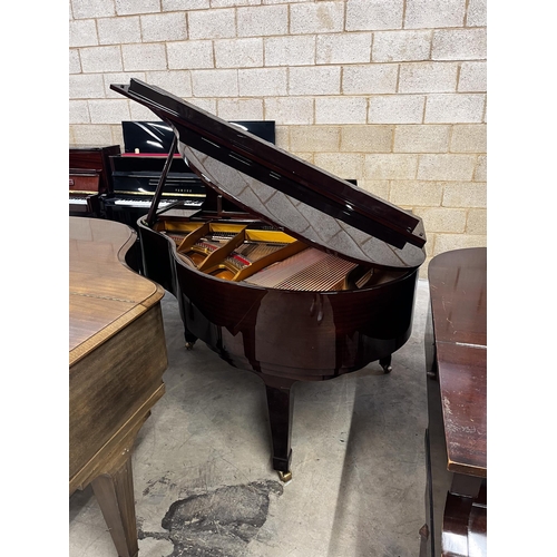 22 - Offenbach (c1993)A 4ft 6in Model PG1 grand piano in a bright mahogany case on square tapered legs; t... 