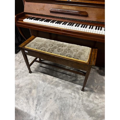 34 - Grotrian Steinweg (c1956)An upright piano in a traditional walnut case; together with a duet stool. ... 