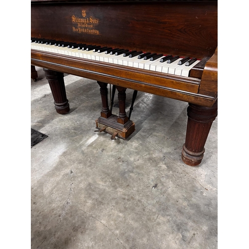 43 - Steinway (c1899)A 6ft 'Old Style' 85-note Model A grand piano in a rosewood case on turned and flute... 