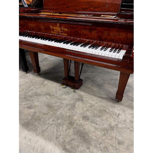 45 - Steinway (c1906)A 5ft 10in Model O grand piano in a bright figured mahogany case on square tapered l... 