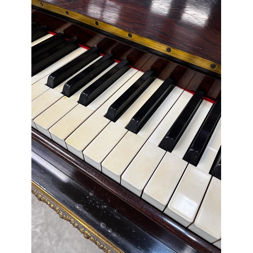 50 - Erard (c1851)An Art cased upright piano in a rosewood and brass Boulle case, decorated with foliate ... 