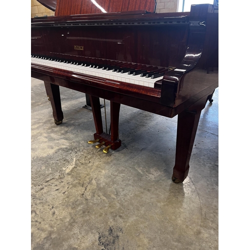 52 - Petrof (c1995)A 5ft 3in Model V grand piano in a bright mahogany case on square tapered legs.