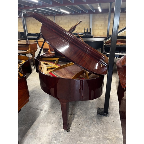 52 - Petrof (c1995)A 5ft 3in Model V grand piano in a bright mahogany case on square tapered legs.