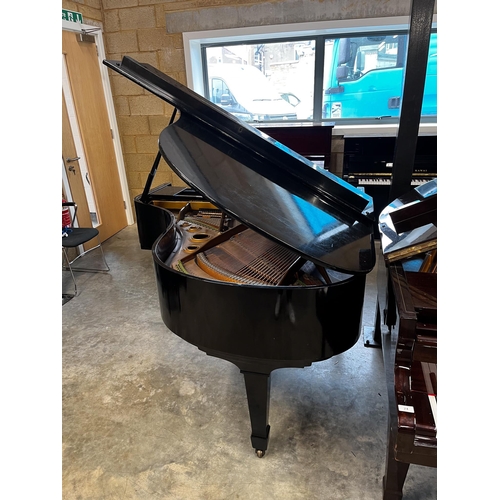 56 - Yamaha (c1957)A 5ft 7in Model G2 grand piano in a bright ebonised case on square tapered legs; toget... 