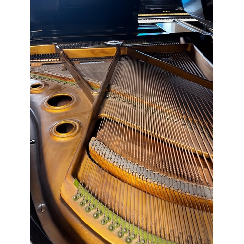 56 - Yamaha (c1957)A 5ft 7in Model G2 grand piano in a bright ebonised case on square tapered legs; toget... 