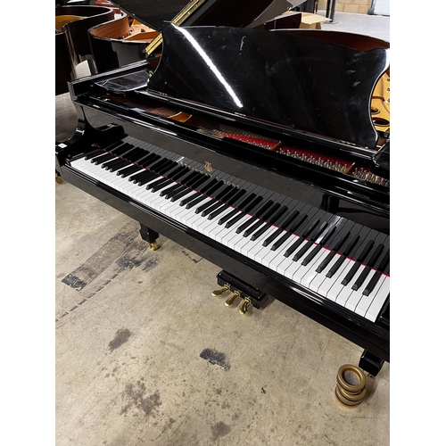 60 - Steinway (c2010)A 5ft 10in Model O grand piano in a bright ebonised case on square tapered legs; tog... 