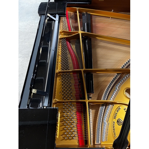 60 - Steinway (c2010)A 5ft 10in Model O grand piano in a bright ebonised case on square tapered legs; tog... 