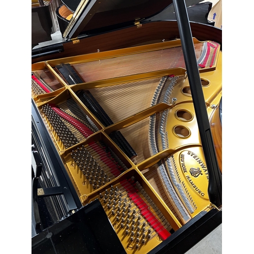 60 - Steinway (c2010)A 5ft 10in Model O grand piano in a bright ebonised case on square tapered legs; tog... 