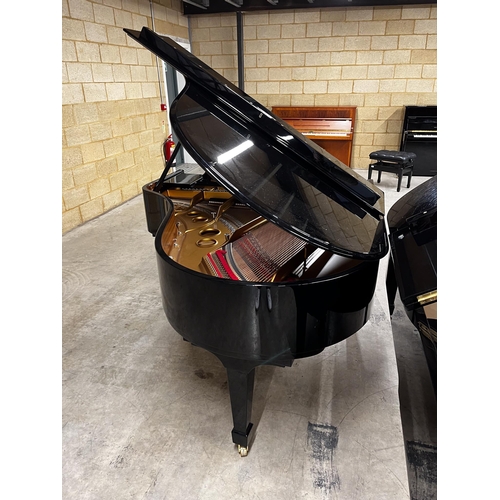 60 - Steinway (c2010)A 5ft 10in Model O grand piano in a bright ebonised case on square tapered legs; tog... 