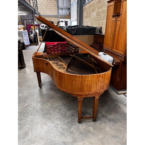79 - Ronisch (c1909)A 6ft 4in grand piano in a satinwood case on dual square tapered legs. AMENDMENT Is t... 