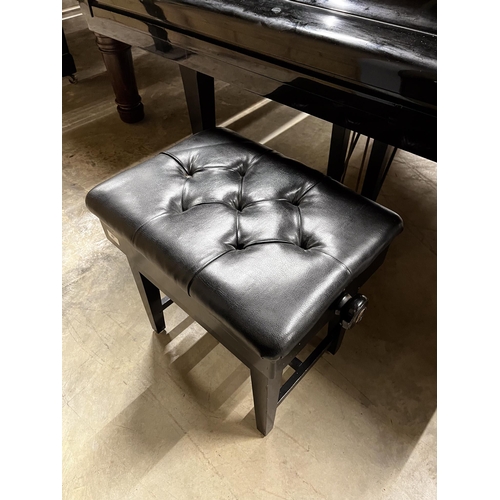 87 - Yamaha (c1980)A 6ft 7in Model C5 grand piano in a bright ebonised case on square tapered legs; toget... 