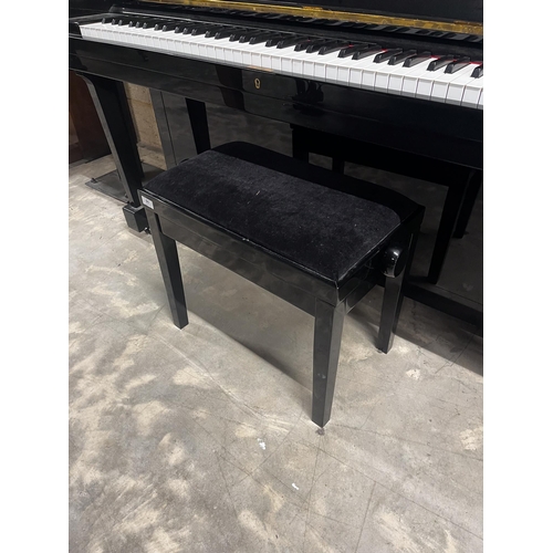 91 - Yamaha (1970)A Model U1 upright piano in a bright ebonised case; together with a stool.