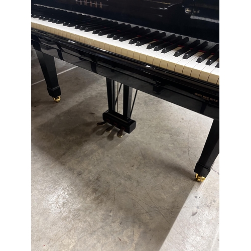 92 - Yamaha (c1993)A 6ft 7in Model C5 grand piano in a bright ebonised case on square tapered legs; toget... 