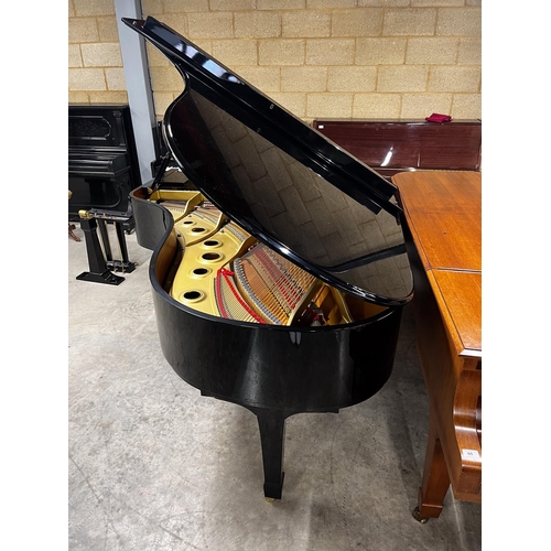92 - Yamaha (c1993)A 6ft 7in Model C5 grand piano in a bright ebonised case on square tapered legs; toget... 