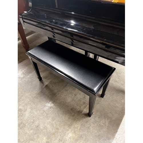 92 - Yamaha (c1993)A 6ft 7in Model C5 grand piano in a bright ebonised case on square tapered legs; toget... 