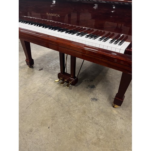 68 - Samick (c1997)A 5ft Model SG-155 grand piano in a bright mahogany case on square tapered legs; toget... 
