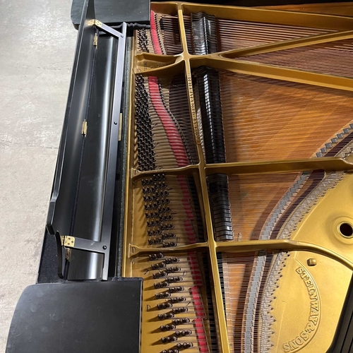 39 - Steinway (c1961)A 6ft 2in Model A grand piano in a satin ebonised case on square tapered legs; toget... 