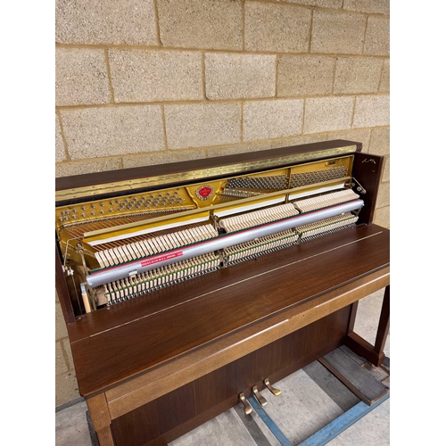 4 - Schimmel (c1993)An upright piano in a traditional satin walnut case; together with a stool.