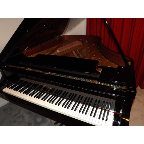 41 - Boston (c2007)A 6ft 4in Model GP193 grand piano in a bright ebonised case on square tapered legs; to... 