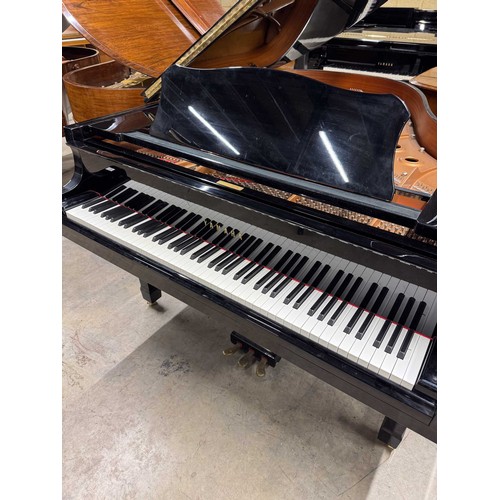 12 - Yamaha (c1996)A 6ft 1in Model C3 grand piano in a bright ebonised case on square tapered legs; toget... 