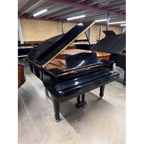 12 - Yamaha (c1996)A 6ft 1in Model C3 grand piano in a bright ebonised case on square tapered legs; toget... 