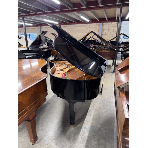 12 - Yamaha (c1996)A 6ft 1in Model C3 grand piano in a bright ebonised case on square tapered legs; toget... 