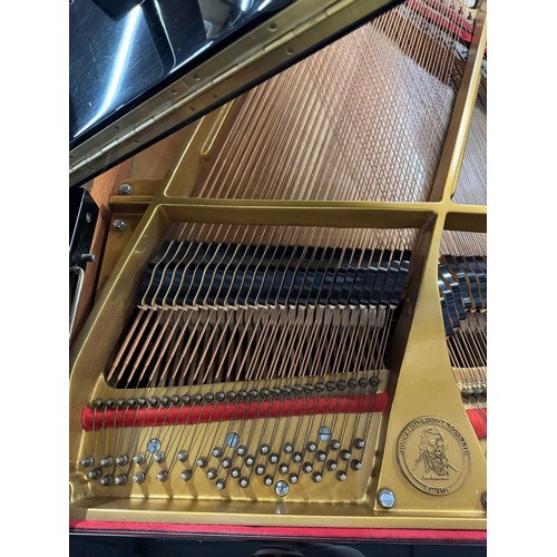 16 - Broadwood (c1990s)A 5ft grand piano in a bright ebonised case on square tapered legs. AMENDMENT Is 5... 