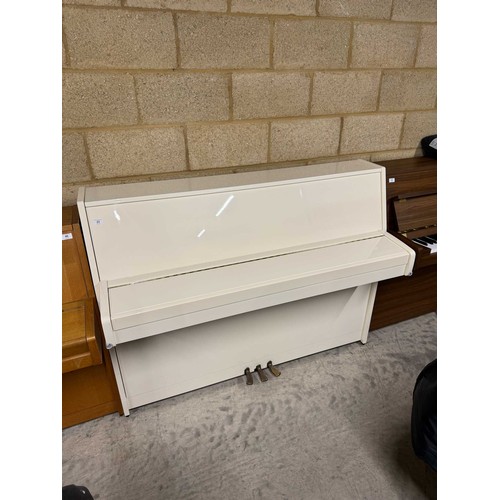 22 - Yamaha (c2005)A Model P112N upright piano in a modern bright white case; together with a stool.... 