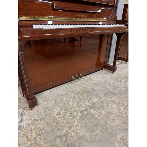 44 - Blüthner (c2006)A Model A upright piano in a traditional bright mahogany case.