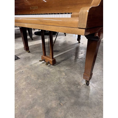 52 - Blüthner (c1976)A 6ft 3in Model 6 grand piano in a bright mahogany case on square tapered legs; toge... 