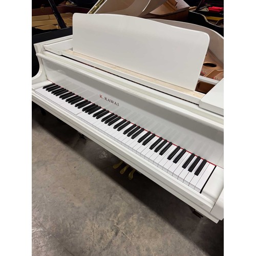 64 - Kawai (c1990)A 5ft 1in Model GE-1 grand piano in a bright white case on square tapered legs; togethe... 