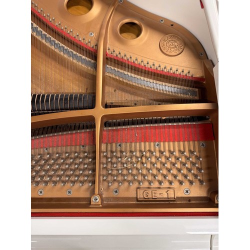 64 - Kawai (c1990)A 5ft 1in Model GE-1 grand piano in a bright white case on square tapered legs; togethe... 