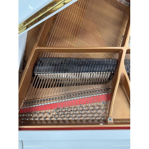 64 - Kawai (c1990)A 5ft 1in Model GE-1 grand piano in a bright white case on square tapered legs; togethe... 