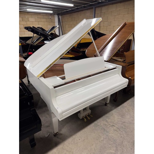 64 - Kawai (c1990)A 5ft 1in Model GE-1 grand piano in a bright white case on square tapered legs; togethe... 