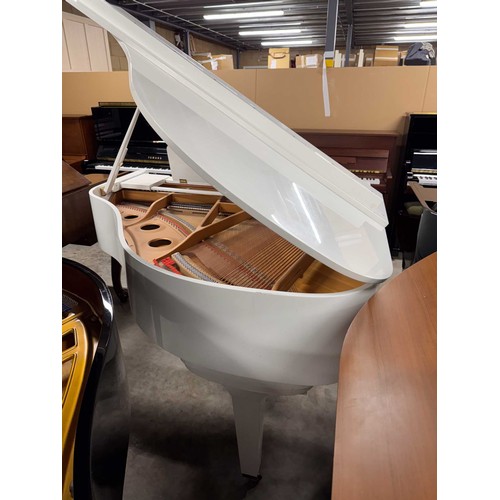 64 - Kawai (c1990)A 5ft 1in Model GE-1 grand piano in a bright white case on square tapered legs; togethe... 