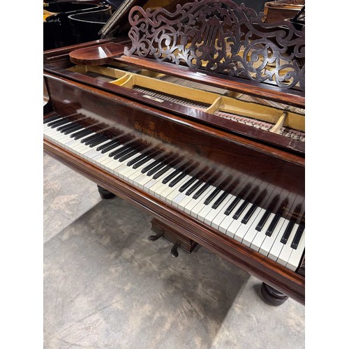 77 - Steinway (c1898)A 5ft 10in Model O grand piano in a rosewood case on turned and reeded legs; togethe... 