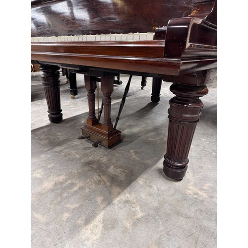 77 - Steinway (c1898)A 5ft 10in Model O grand piano in a rosewood case on turned and reeded legs; togethe... 