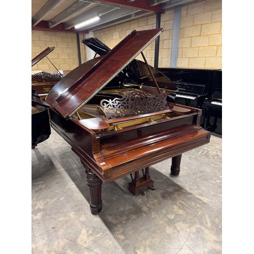 77 - Steinway (c1898)A 5ft 10in Model O grand piano in a rosewood case on turned and reeded legs; togethe... 