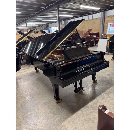 90 - Steinway (c2004)A 9ft Model D concert grand in a bright ebonised case on square tapered legs.