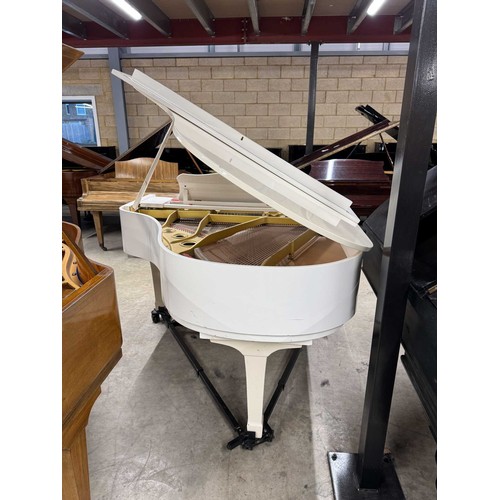 93 - Yamaha (c1988)A 5ft 7in Model G2 grand piano in a bright white case on squarer tapered legs; mounted... 