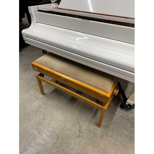 93 - Yamaha (c1988)A 5ft 7in Model G2 grand piano in a bright white case on squarer tapered legs; mounted... 