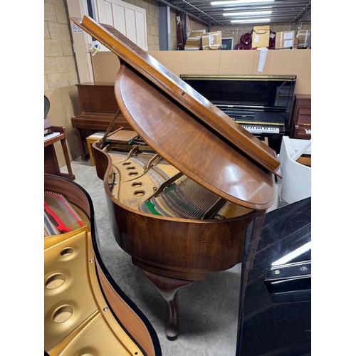 102 - Steinway (c1937)A 5ft 1in Model S grand piano in a walnut case on cabriole legs. IRN: F1CSF553